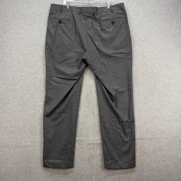 Lauren Ralph Lauren Dress Pants Mens 40x32 Grey Micro Check Flat Front Stretch - Picture 2 of 12